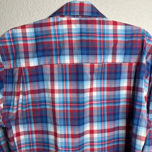 Non-Iron Classy Plaid Button Down Stretch Sz Medium - Picture 6 of 11